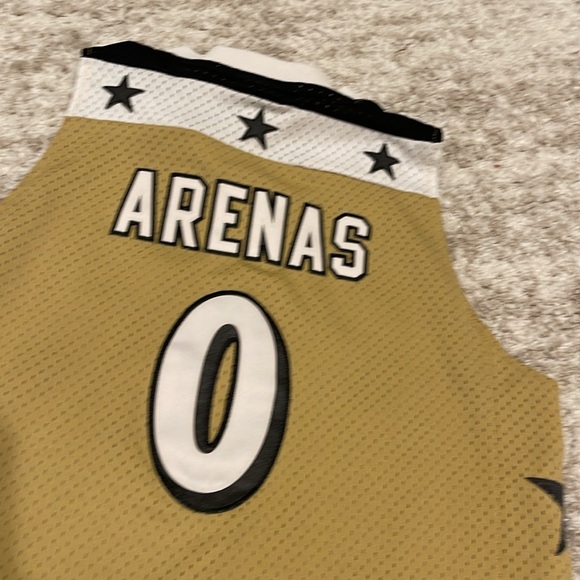 RARE!! Vintage Adidas Swingman NBA Washington Wizards Gilbert Arenas Gold Jersey - Picture 9 of 10